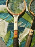 Collection of Vintage Wooden Wilson Tennis Rackets With Zephyr Press