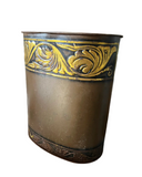 Metal Oval Decorative Wastebasket
