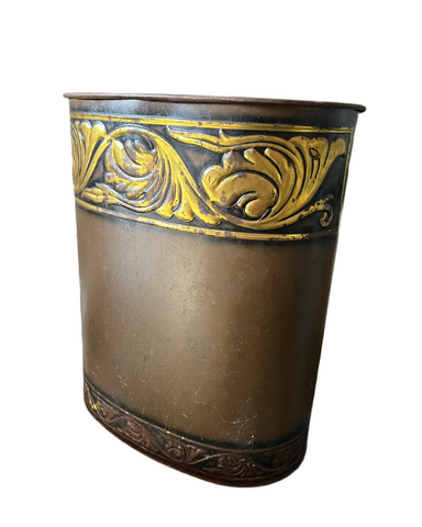 Metal Oval Decorative Wastebasket