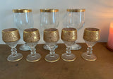 Collection of Glasses With Brass Details