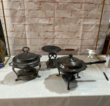 Collection of Silver Serving Buffet Dishes With Warmers- Set of 11