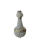 Crystal and Gold Hollywood Regency Bow and Garland Chandelier