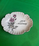 Petite Ceramic 25th Wedding Anniversary Dish