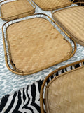 Collection of Wicker Bamboo Trays- Set of 5