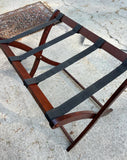 Wooden Luggage Rack With Black Straps