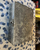 Vintage Silver Etched Wooden Box