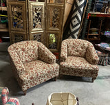 Pair of Mid-Century Floral Covered Chairs