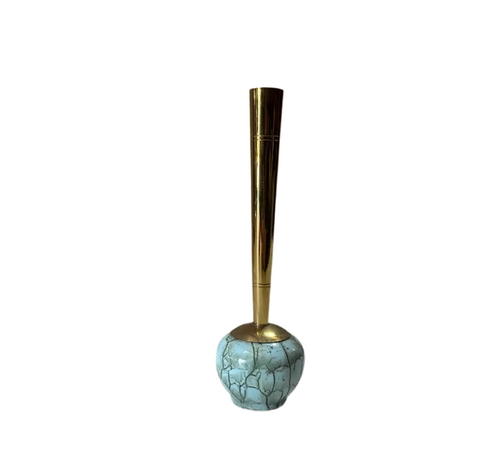Delft Holland Marble and Brass Skinny Vase