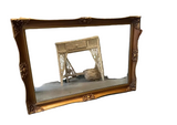Large Gold Vintage Wooden Detailed Wall Mirror