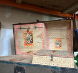 1970s Wooden Trunk With Detailed Interior Compartments