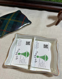 Vintage Ralph Lauren Wedgwood Green Plaid Ceramic Box With Gold Equestrian Motif Details