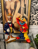 Pair of Clown Decanter and Papier-Mâché Bar Car Accessories
