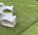 Pair of White Ceramic Swan Napkin Rings
