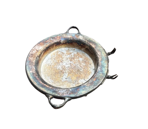 Small Round Silver Footed Ashtray