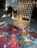 Gold Painted Checker Back Chair