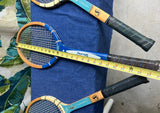 Vintage Collection of Blue Wooden Tennis Rackets