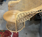 Large Vintage Boho Chic Sturdy Wicker Intricate Peacock Chair