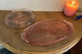 Pink Glass Serving Trays