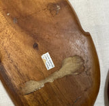 Trio of Wooden Hand Carved Leaf Catchalls