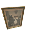 Framed Vintage Drawing of Woman Holding Baby