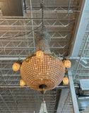 1990s Jumbo Oversized Empire Deer Head 12 Lights Chandelier