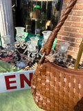 Brown Woven Leather Nine West Hand Bag