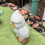 Stone Painted Owl Sculpture