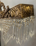 Pair of Gold and Crystal Vintage Wall Sconces