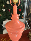 1970s Salmon Pink Large Table Lamp
