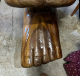 1970s Pedro Friedeburg Hand Foot Chair Heavy Solid Wood
