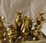 Gold Candleholders on Attached Tray