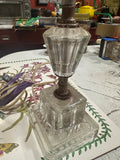Vintage Small Glass Detailed Art Deco Lamp