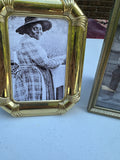 Trio of Small Gold Picture Frames With Vintage Photos