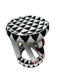 Hand Beaded African Style Decorative Stool