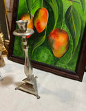 Silver Geometric Tall Standing Candleholder