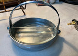 Silver and Glass Double Sided Ashtray With Handle