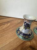 Pair of Asian Style Ceramic Candlestick Holders
