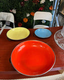 Yugoslavia Collection of Enamel Bowls, Red, Yellow, Blue