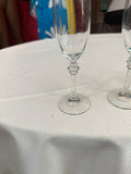 Beautiful Collection of Italian Cristalleria Fumo Handmade Champagne Glasses With Gold and Multi Colored Rims
