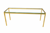 Gold Metal Glass Top Console Table
