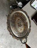 Egyptian Petite Silver Serving Dish With Handles