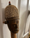 Pair of African Hand Carved and Beaded Sculptural Statues