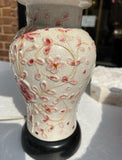 Small Ceramic Table Lamp With Floral Details