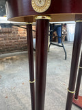 Pair of Green Marble Top Side Table With Wooden Base