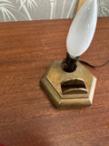 Small Vintage Brass Desk Light with Business Card Holder