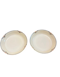 Pair of White Noritake Plates With Floral Rims