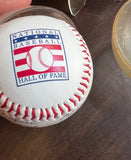 Vintage Pair of 1936 First Hall of Fame Election Baseballs and Stand