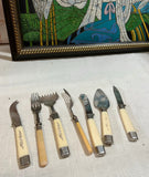 Collection of Silver and White Plastic Serving Utensils- Set of 7