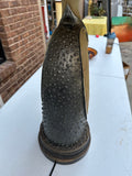 Heavy Ceramic Bird Lamp Including Large Lampshade With Brass Details