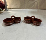 Pair of Ceramic Brown Olive Spanish Serving Bowls